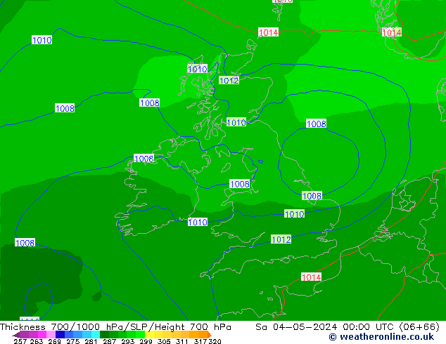 700-1000 hPa Kalınlığı ECMWF Cts 04.05.2024 00 UTC