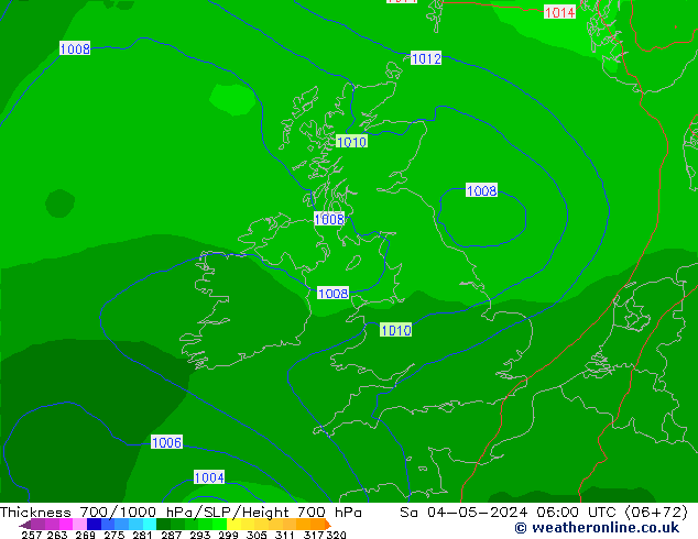 Thck 700-1000 hPa ECMWF So 04.05.2024 06 UTC