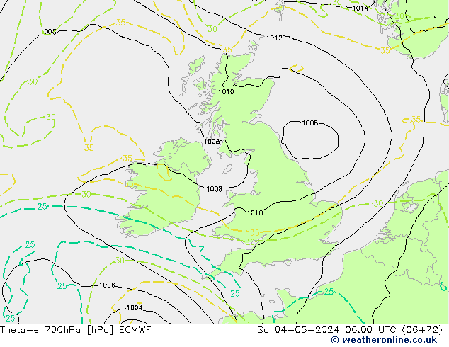 Theta-e 700hPa ECMWF So 04.05.2024 06 UTC