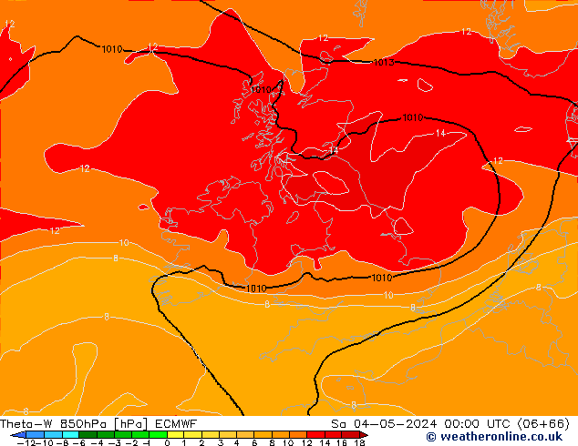 Theta-W 850hPa ECMWF sab 04.05.2024 00 UTC