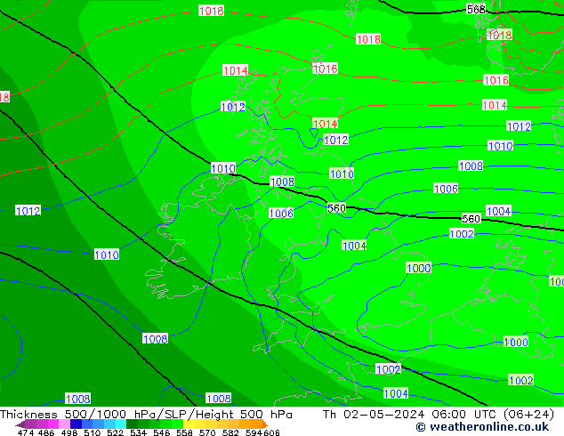 Thck 500-1000hPa ECMWF Čt 02.05.2024 06 UTC