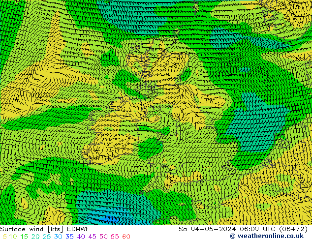 Surface wind ECMWF So 04.05.2024 06 UTC