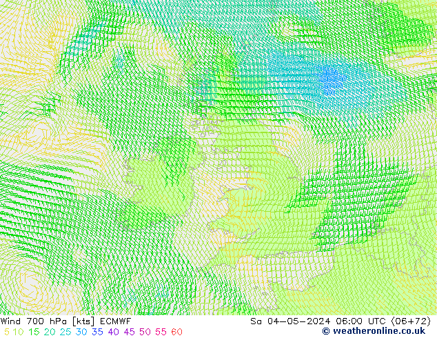 Wind 700 hPa ECMWF So 04.05.2024 06 UTC