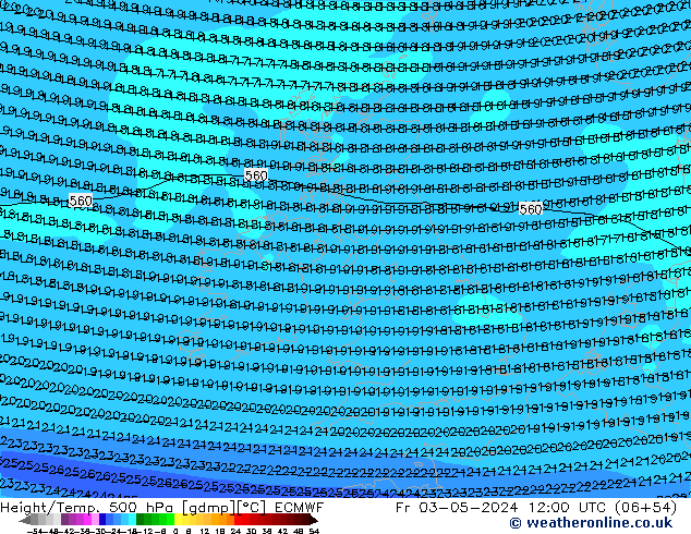 Z500/Rain (+SLP)/Z850 ECMWF  03.05.2024 12 UTC