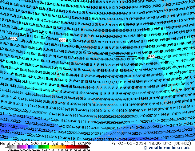 Z500/Rain (+SLP)/Z850 ECMWF Fr 03.05.2024 18 UTC