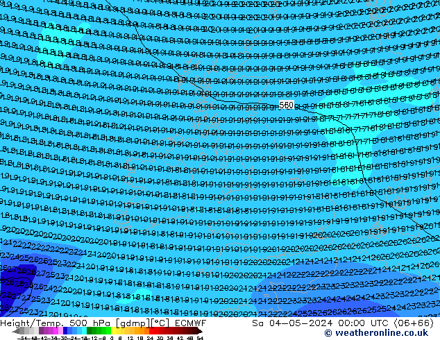 Z500/Rain (+SLP)/Z850 ECMWF Sa 04.05.2024 00 UTC