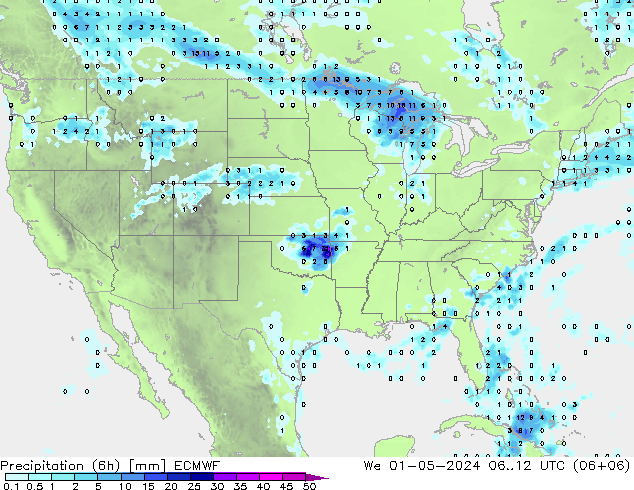 Z500/Rain (+SLP)/Z850 ECMWF We 01.05.2024 12 UTC