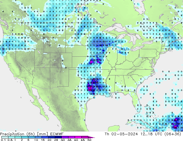 Z500/Rain (+SLP)/Z850 ECMWF czw. 02.05.2024 18 UTC