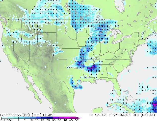 Z500/Rain (+SLP)/Z850 ECMWF ven 03.05.2024 06 UTC