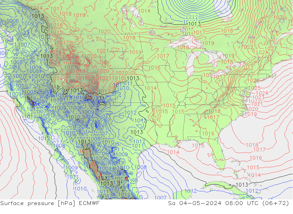 pression de l'air ECMWF sam 04.05.2024 06 UTC