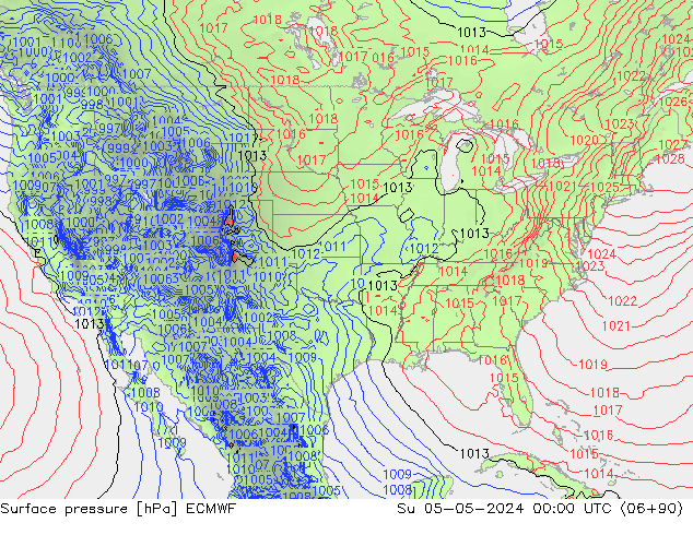 Surface pressure ECMWF Su 05.05.2024 00 UTC