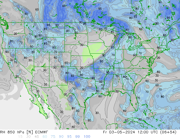 RH 850 hPa ECMWF Fr 03.05.2024 12 UTC