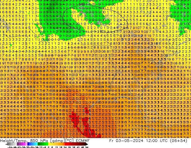 Z500/Rain (+SLP)/Z850 ECMWF Fr 03.05.2024 12 UTC