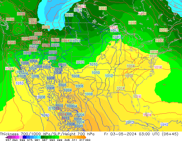 Thck 700-1000 hPa ECMWF ven 03.05.2024 03 UTC