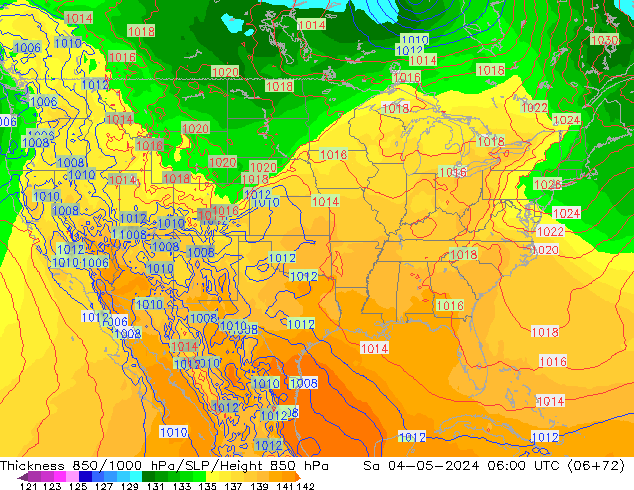 Thck 850-1000 hPa ECMWF sam 04.05.2024 06 UTC