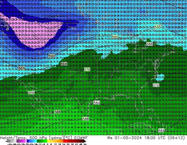 Z500/Rain (+SLP)/Z850 ECMWF  01.05.2024 18 UTC