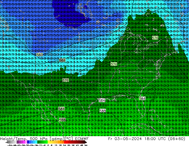 Z500/Yağmur (+YB)/Z850 ECMWF Cu 03.05.2024 18 UTC