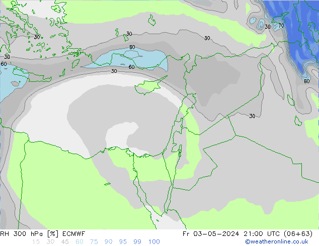 RH 300 hPa ECMWF  03.05.2024 21 UTC