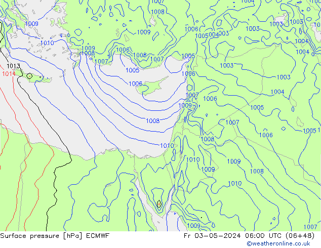 pression de l'air ECMWF ven 03.05.2024 06 UTC