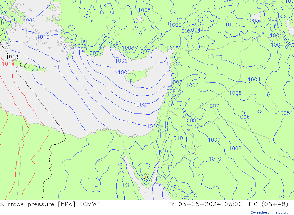 pression de l'air ECMWF ven 03.05.2024 06 UTC