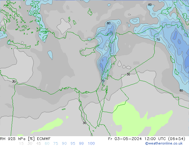 RH 925 гПа ECMWF пт 03.05.2024 12 UTC