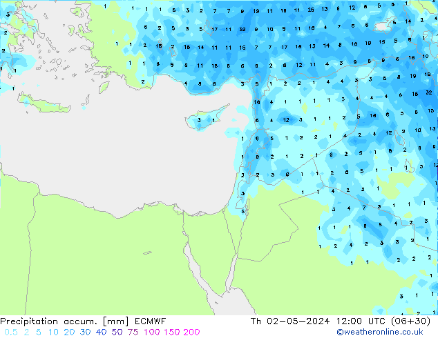 Totale neerslag ECMWF do 02.05.2024 12 UTC