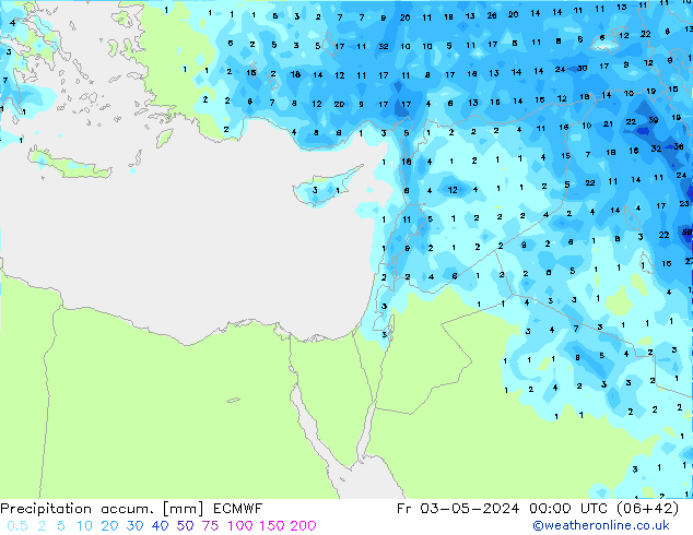 Precipitation accum. ECMWF Fr 03.05.2024 00 UTC