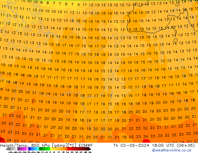 Z500/Rain (+SLP)/Z850 ECMWF Th 02.05.2024 18 UTC