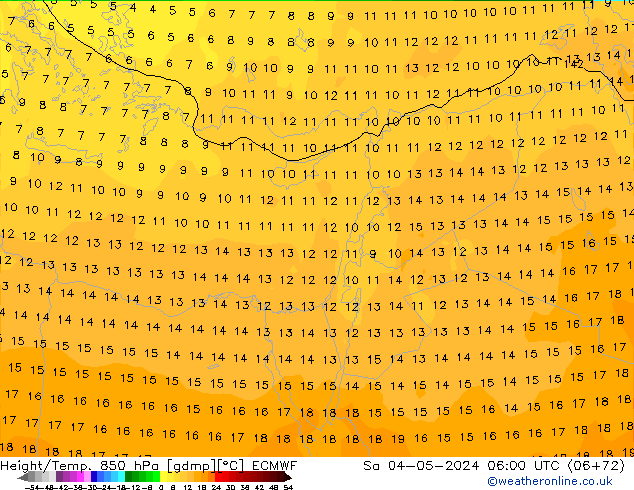 Z500/Rain (+SLP)/Z850 ECMWF Sa 04.05.2024 06 UTC