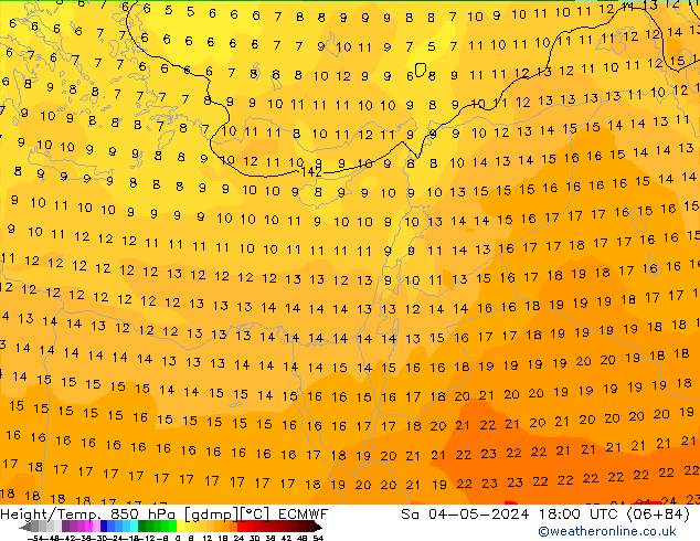 Z500/Rain (+SLP)/Z850 ECMWF Sa 04.05.2024 18 UTC