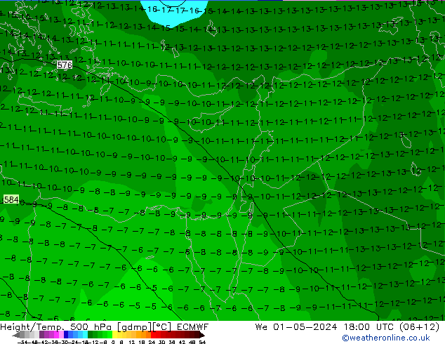 Z500/Rain (+SLP)/Z850 ECMWF We 01.05.2024 18 UTC