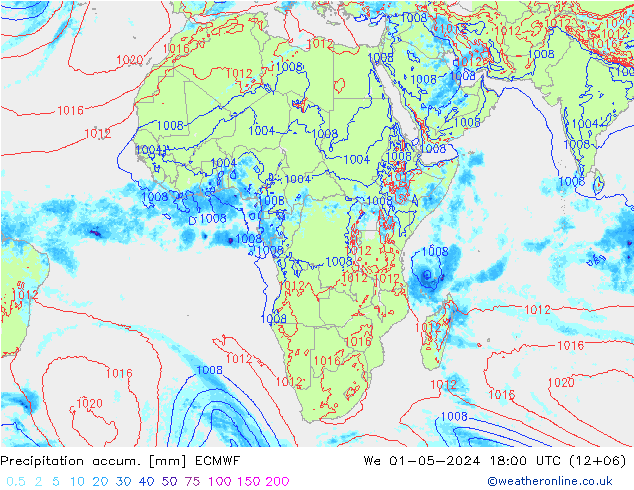 Precipitation accum. ECMWF We 01.05.2024 18 UTC