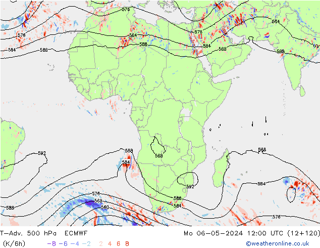 T-Adv. 500 hPa ECMWF ma 06.05.2024 12 UTC