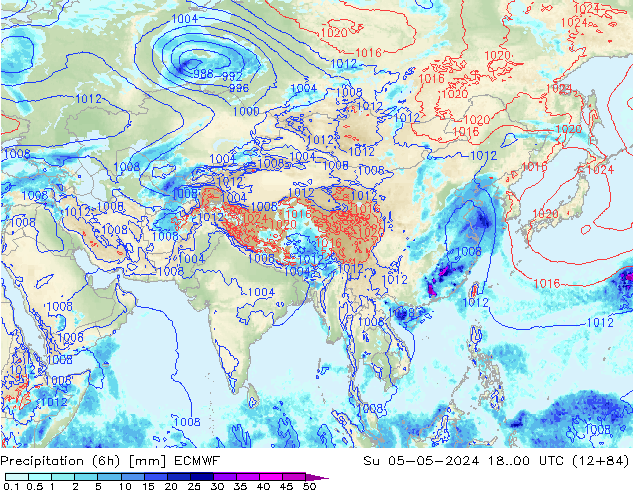 Z500/Rain (+SLP)/Z850 ECMWF Su 05.05.2024 00 UTC