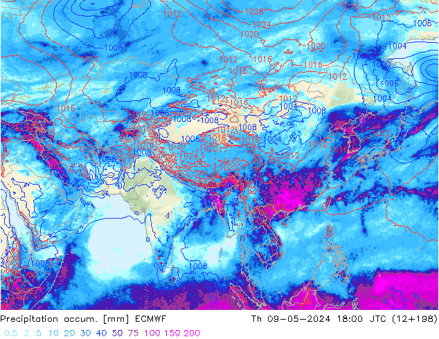 Totale neerslag ECMWF do 09.05.2024 18 UTC