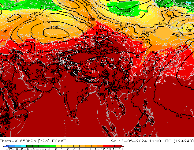 Theta-W 850hPa ECMWF sáb 11.05.2024 12 UTC