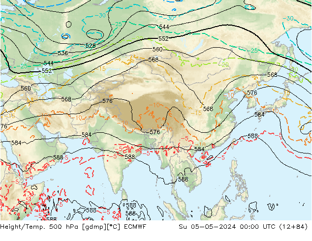 Z500/Rain (+SLP)/Z850 ECMWF Su 05.05.2024 00 UTC