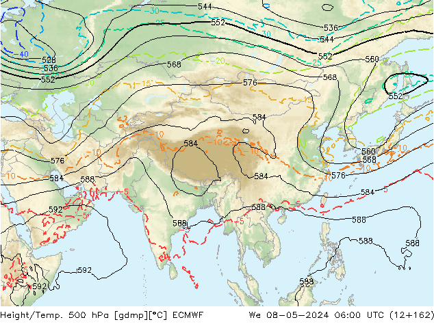 Z500/Rain (+SLP)/Z850 ECMWF ��� 08.05.2024 06 UTC