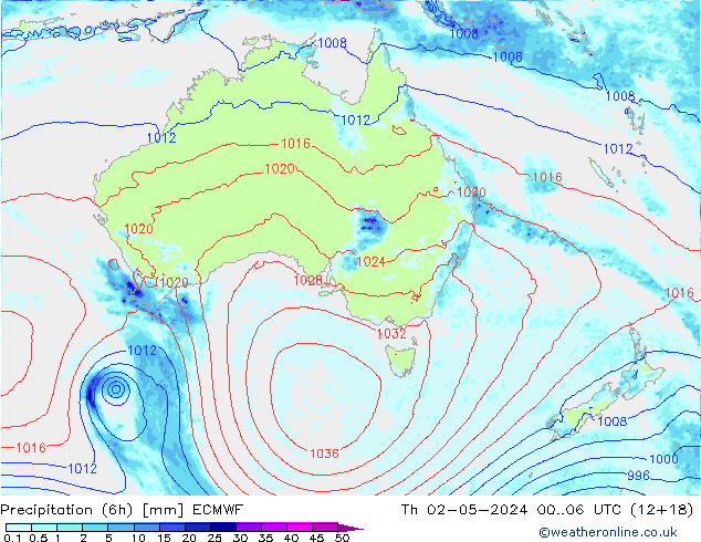 Z500/Rain (+SLP)/Z850 ECMWF czw. 02.05.2024 06 UTC