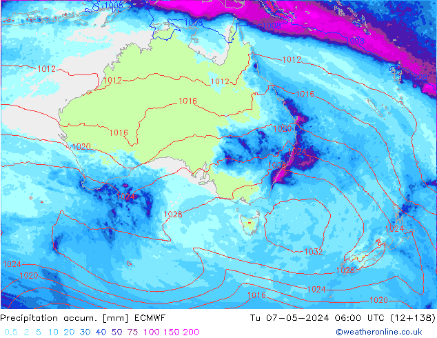 Precipitation accum. ECMWF mar 07.05.2024 06 UTC