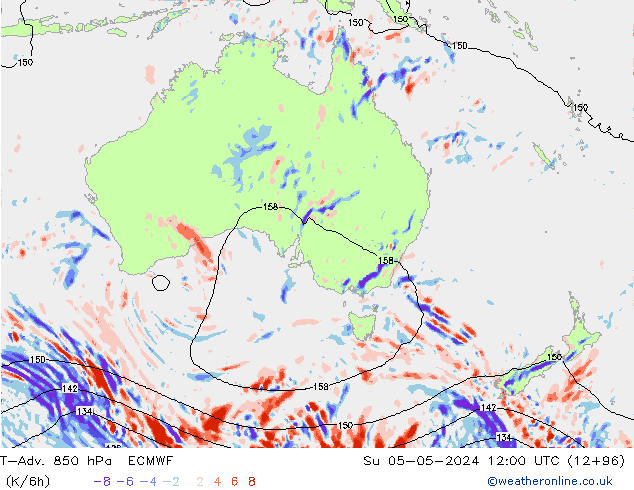 T-Adv. 850 hPa ECMWF Paz 05.05.2024 12 UTC