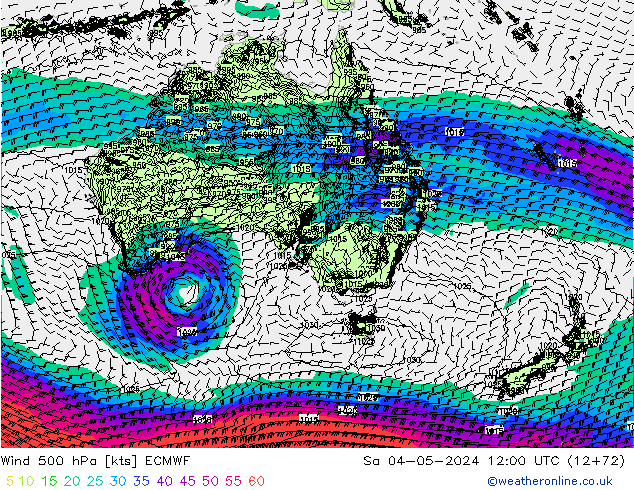 Wind 500 hPa ECMWF Sa 04.05.2024 12 UTC