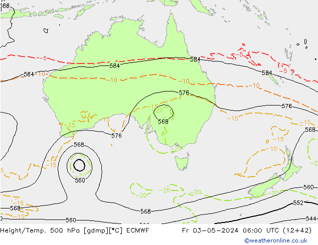 Height/Temp. 500 hPa ECMWF Fr 03.05.2024 06 UTC