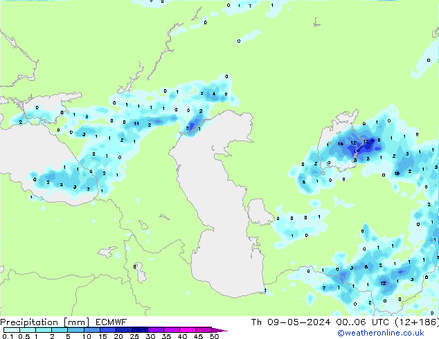 Precipitazione ECMWF gio 09.05.2024 06 UTC