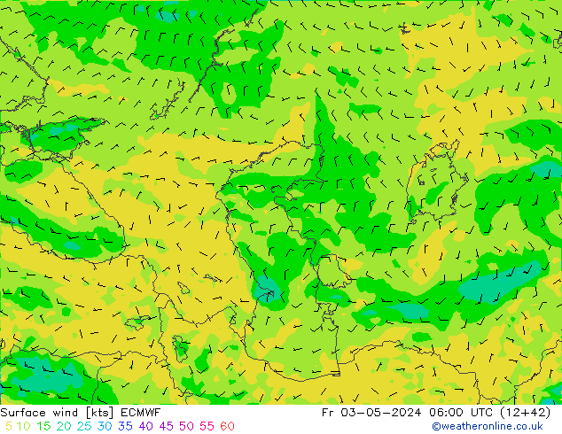 Rüzgar 10 m ECMWF Cu 03.05.2024 06 UTC