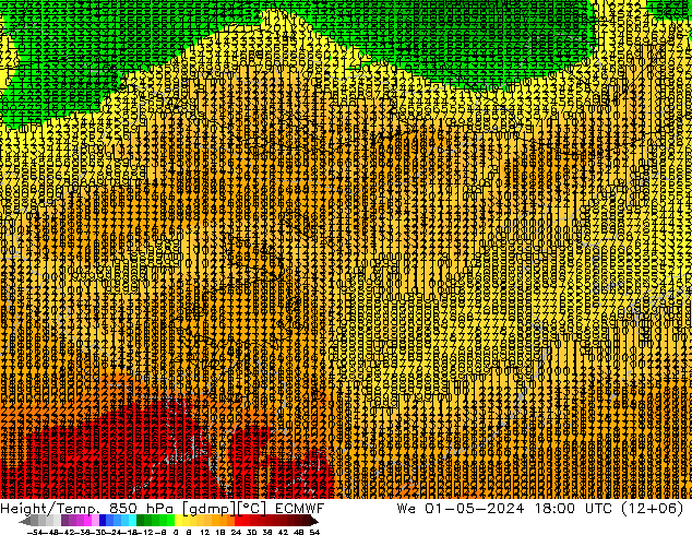 Z500/Rain (+SLP)/Z850 ECMWF 星期三 01.05.2024 18 UTC