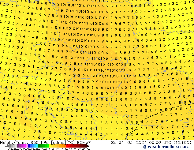 Z500/Rain (+SLP)/Z850 ECMWF sam 04.05.2024 00 UTC