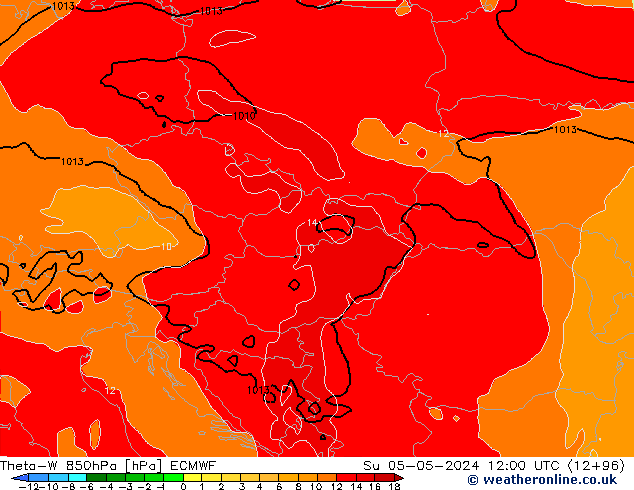 Theta-W 850hPa ECMWF dom 05.05.2024 12 UTC