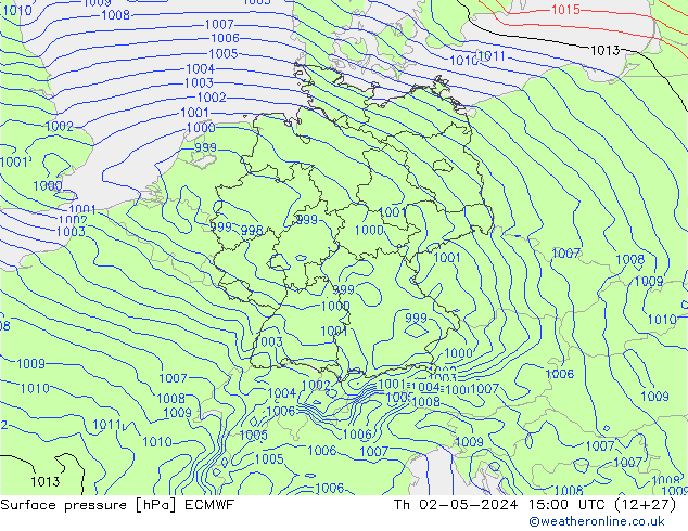 Bodendruck ECMWF Do 02.05.2024 15 UTC