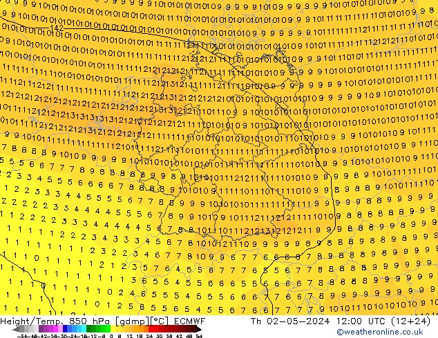 Z500/Rain (+SLP)/Z850 ECMWF jue 02.05.2024 12 UTC